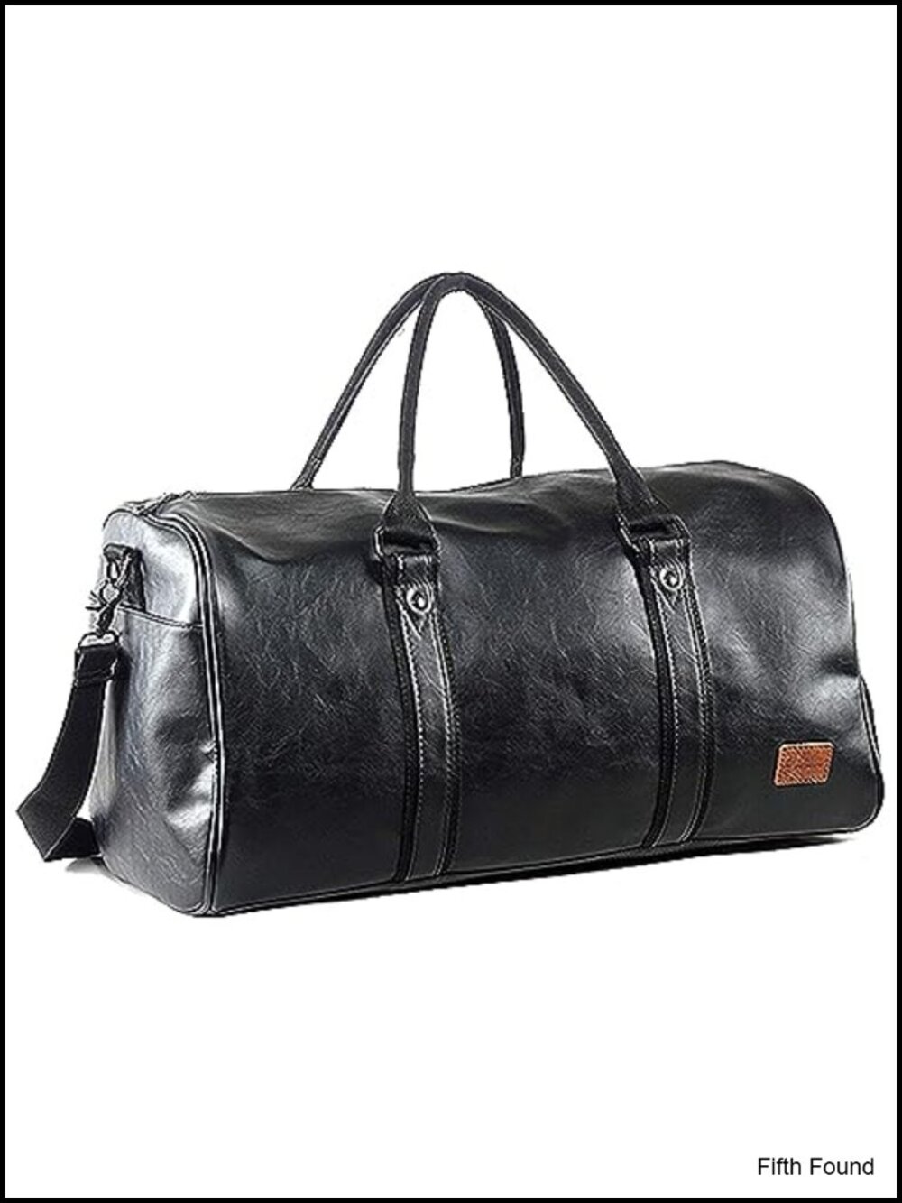 Leather Travel Duffel Bag with Shoe Pouch Waterproof Weekender